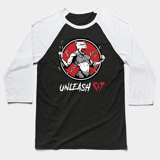 "White Lioness" of UnleashFIT by Dave Franciosa (White lettering) Baseball T-Shirt by CoachAL